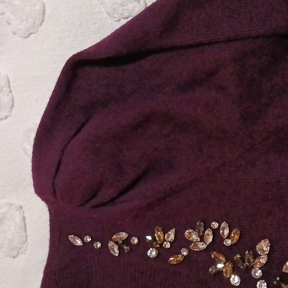 EXPRESS ⚜️ Rheinstone Embellished Puff Sleeve Cardigan.   XL - Picture 7 of 11